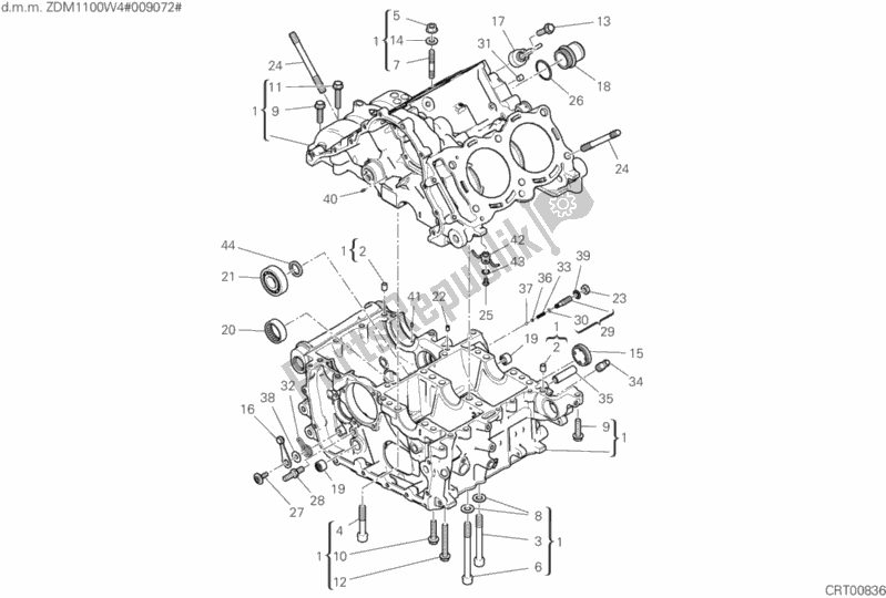 All parts for the 09b - Half-crankcases Pair of the Ducati Superbike Panigale V4 S Thailand 1100 2019